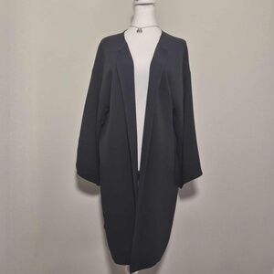 Zoran Vintage Dense Durable Heavyweight 100% Italian Silk Long Draped Cardigan L